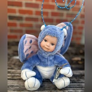 NWT Geppeddo Cuddle Kids Bethany Butterfly Doll Plush Porcelain Face 2002  C10